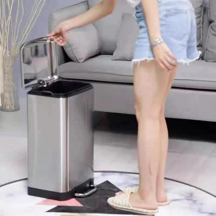 Square hydraulic stainless steel dustbin 6L and 12L – KT Nest
