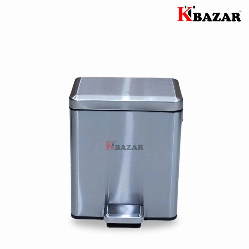 High - quality Stainless Steel Hydraulic Dustbin 6 Litre Square - KT Bazar BD Shop
