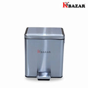 High - quality Stainless Steel Hydraulic Dustbin 6 Litre Square - KT Bazar BD Shop