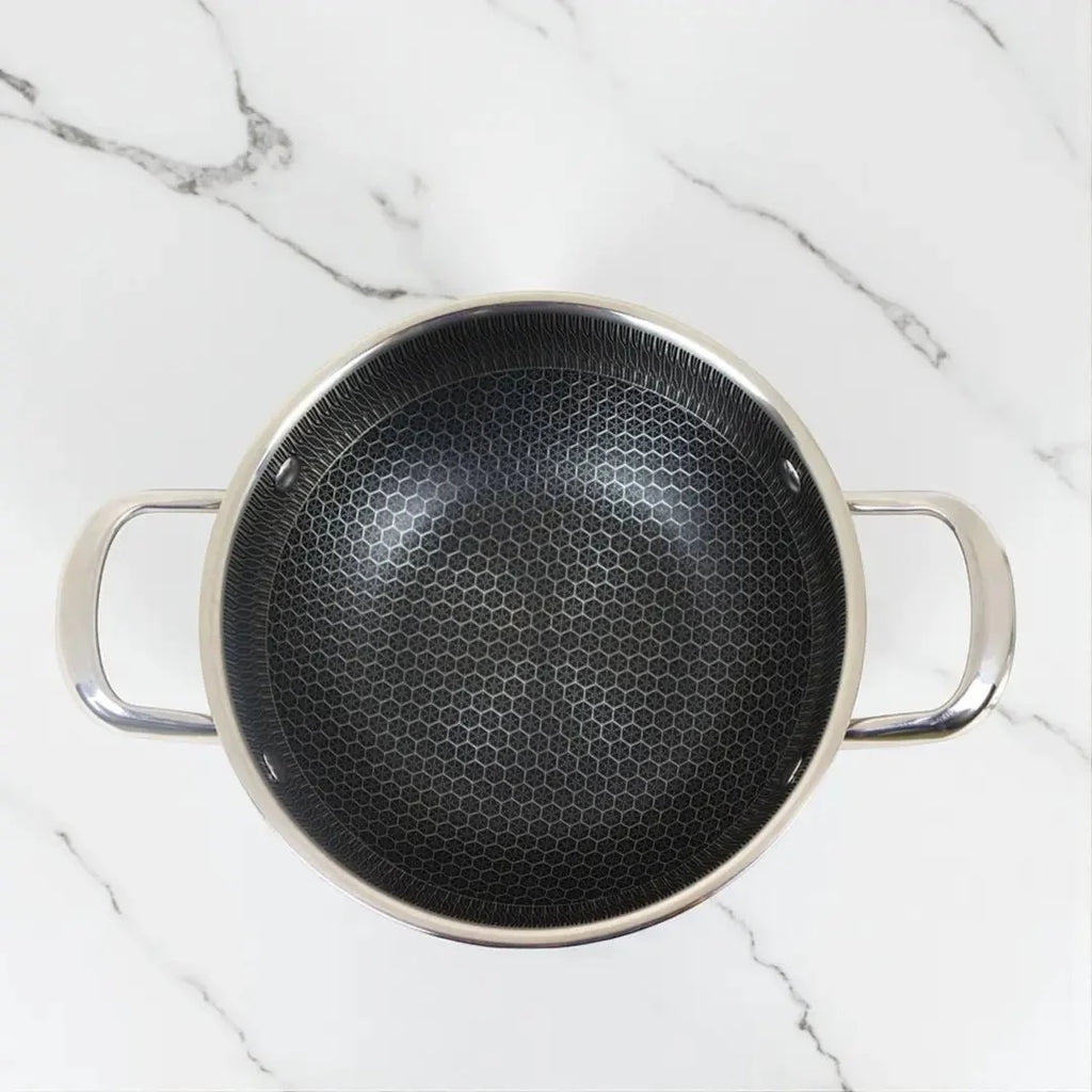 Honeycomb Design Stainless Steel Karai with Lid - KT Bazar BD Shop