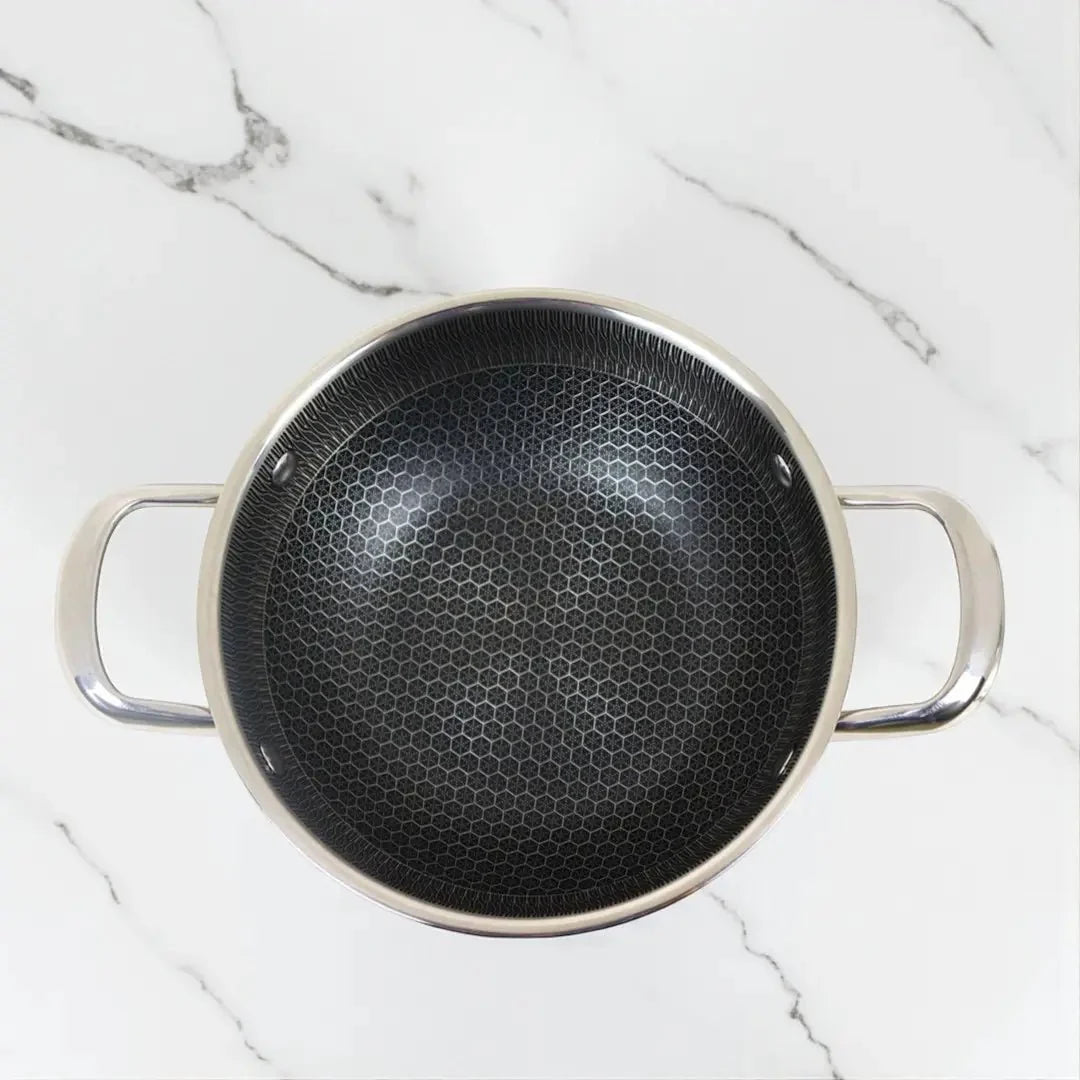 Honeycomb Design Stainless Steel Karai with Lid - KT Bazar BD Shop