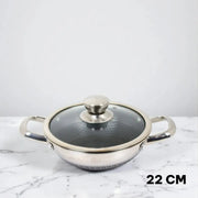 Honeycomb stainless steel karai with lid – KT Nest