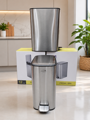 Oval/Rectangular Stainless Steel Pedal Bin – 12L