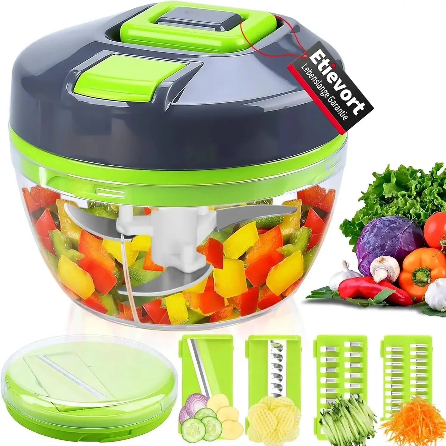 Multi Functional Vegetable Cutter with 4 Interchangeable Blades - KT Bazar BD Shop