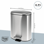 Round - Rect. Stainless Steel Pedal Bin 6/12 Litre - KT Bazar BD Shop