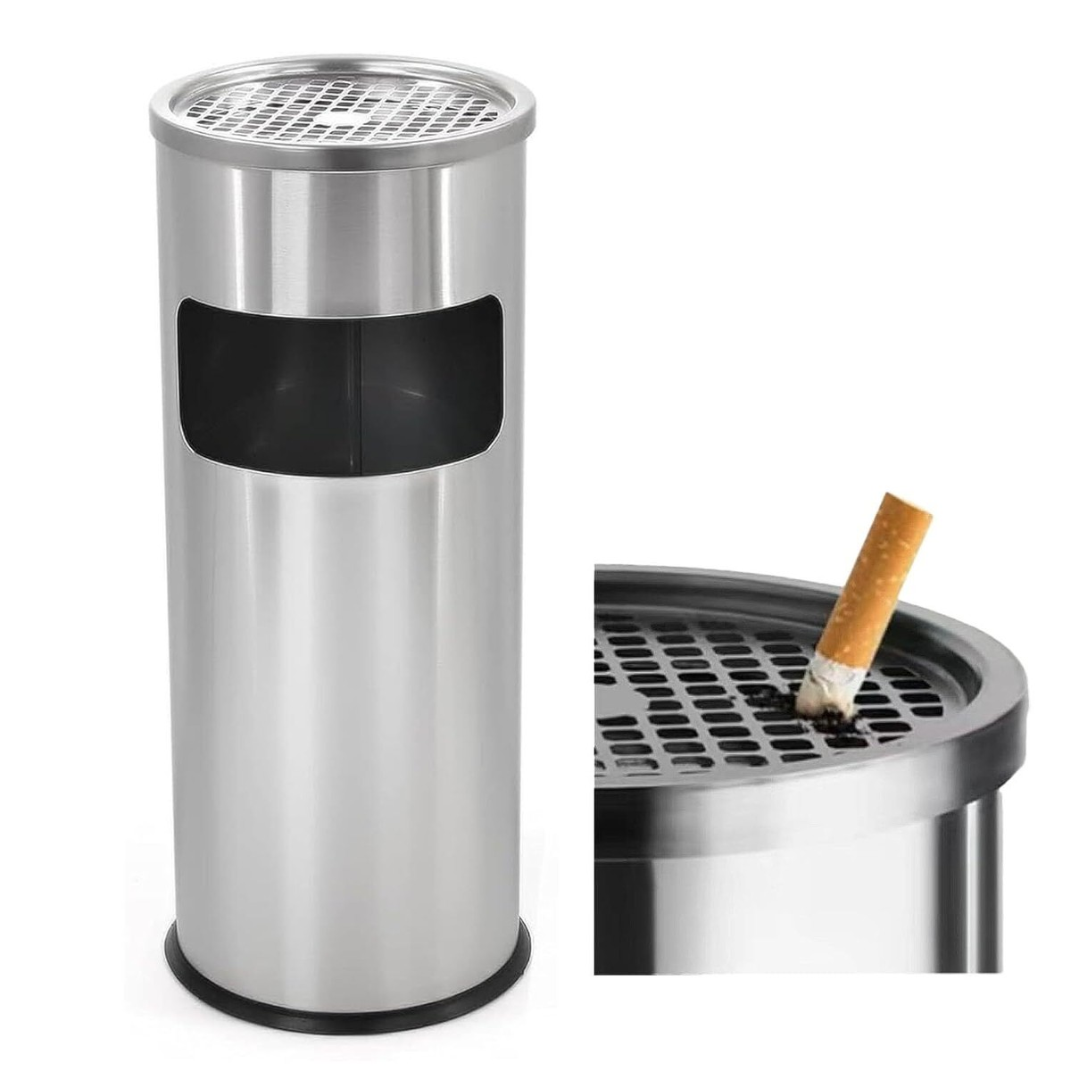 Stainless steel ash tray dustbin 30L office smoke bin – KT Bazar