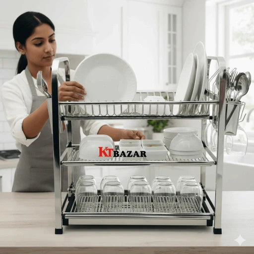 SKB stainless steel dish drying rack 3 or 4 tier – KT Bazar