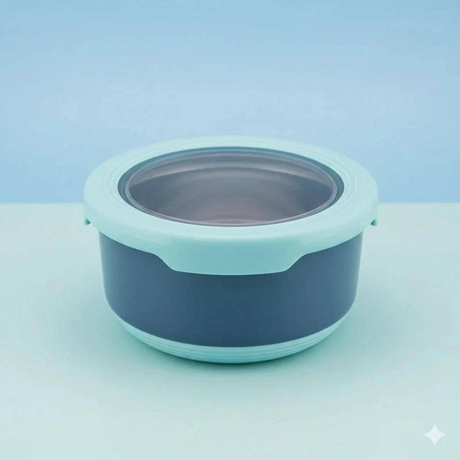 Stainless Steel Bento Lunch Container – Leakproof, Sealed & Durable Round box