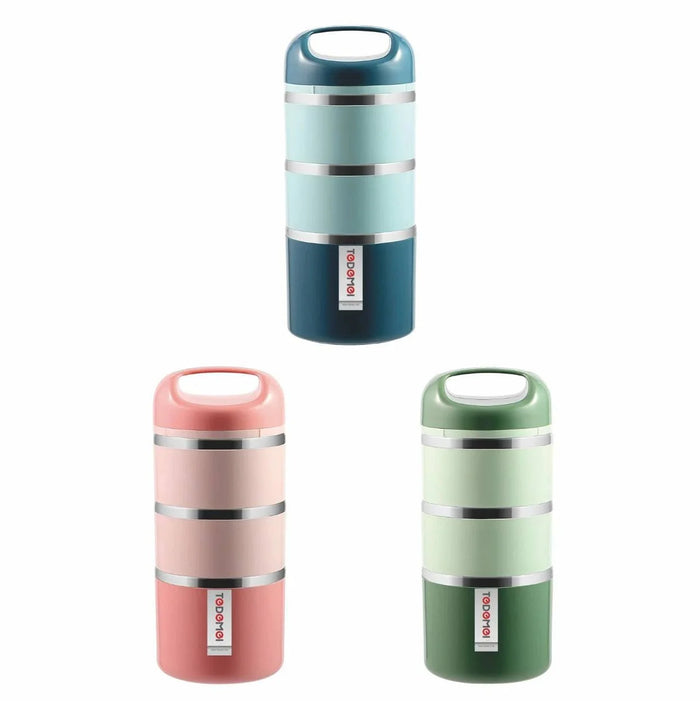 Tedemei two and three layer stainless steel lunch box – KT Nest