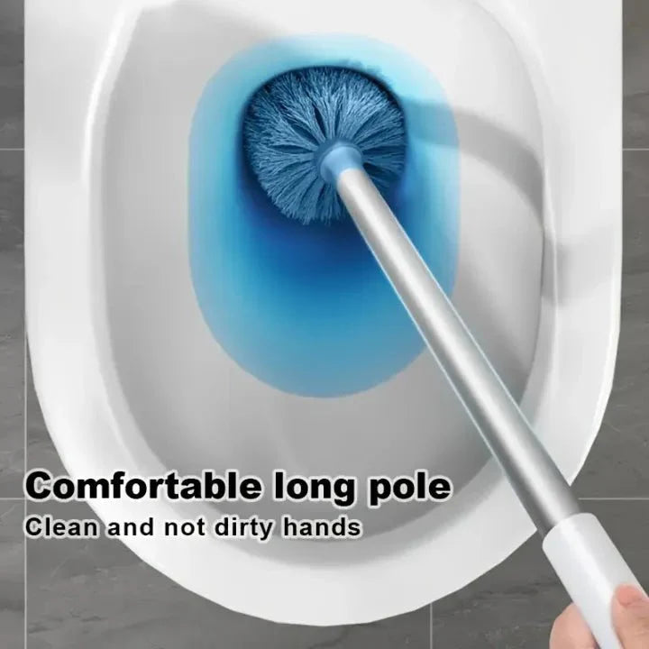 Wall Mounted Toilet Brush Set with Holder – Flexible Long Handle Cleaning Tool - KT Bazar BD Shop