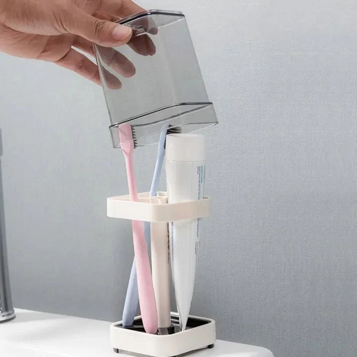 Plastic toothbrush and toothpaste stand – KT Nest